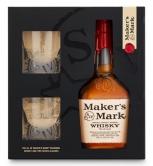 Makers Mark - Bourbon Gift Set with 2 Glasses (750ml)