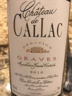 Ch De Callac Prestige Graves 2010 (750)